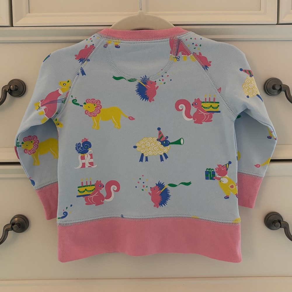 EUC The Beaufort Bonnet Company Cassidy Comfy Crewneck Party On Party Animal 0-6 - Picture 4 of 5